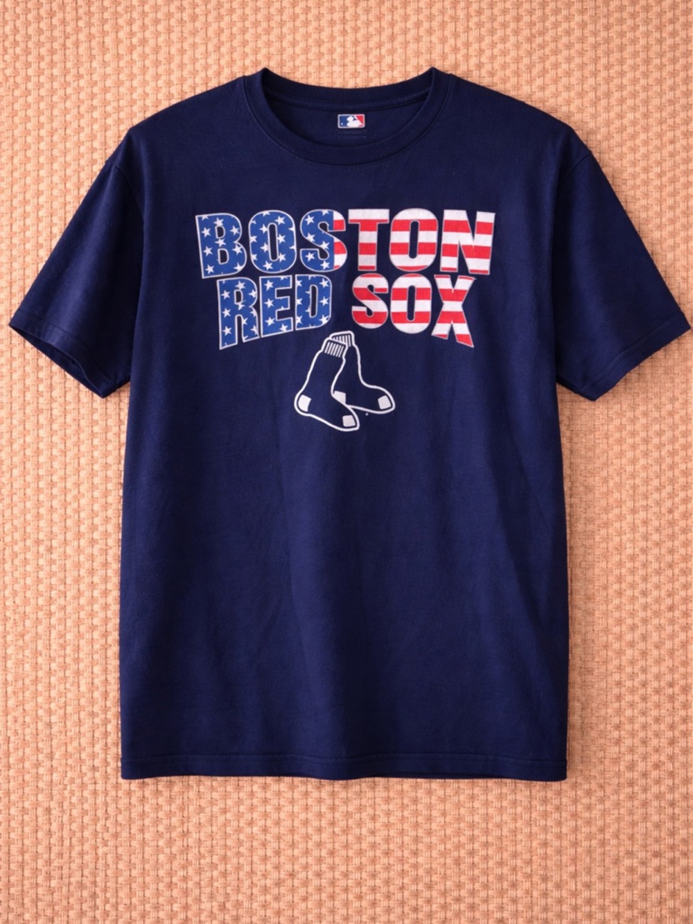 Boston Red Sox Patriotic Tee XL Navy USA Flag Graphic Shirt